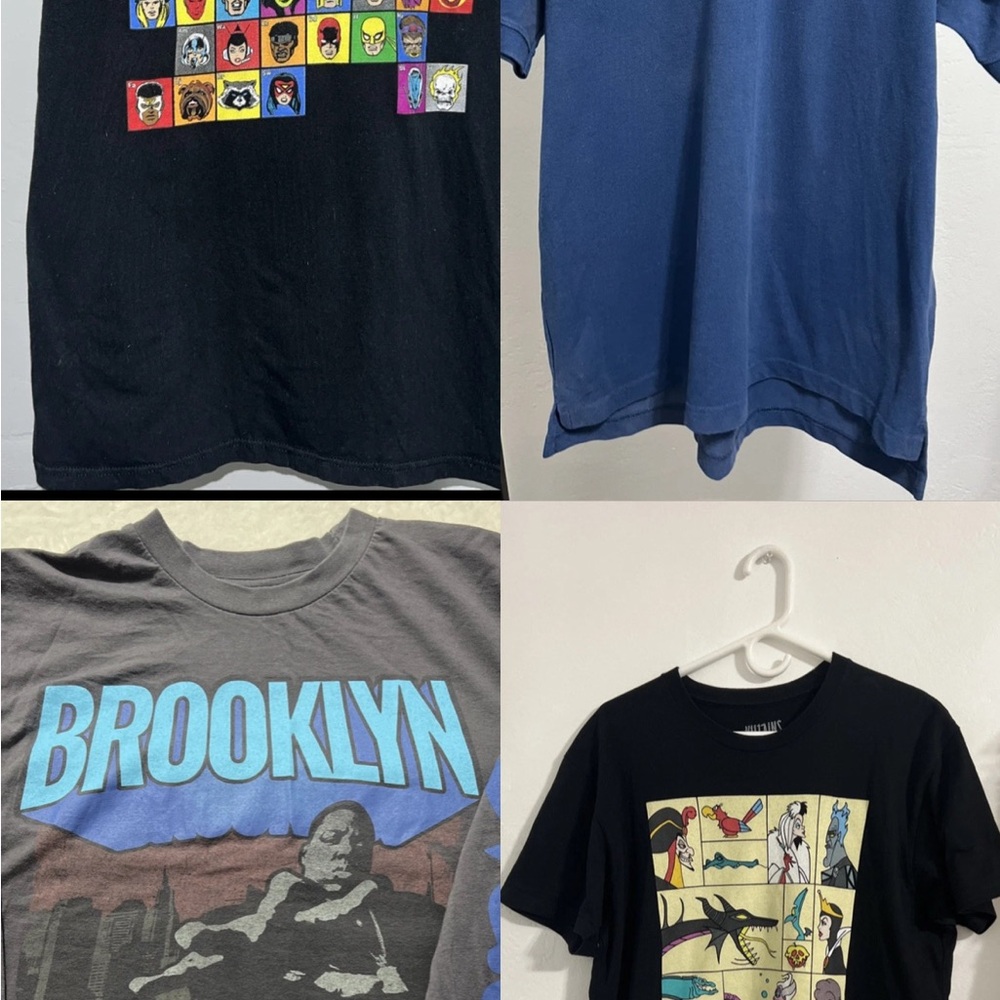 Random 4 piece bundle Superhero-Disney-notorious B.I.G- Graphic Tee - Black